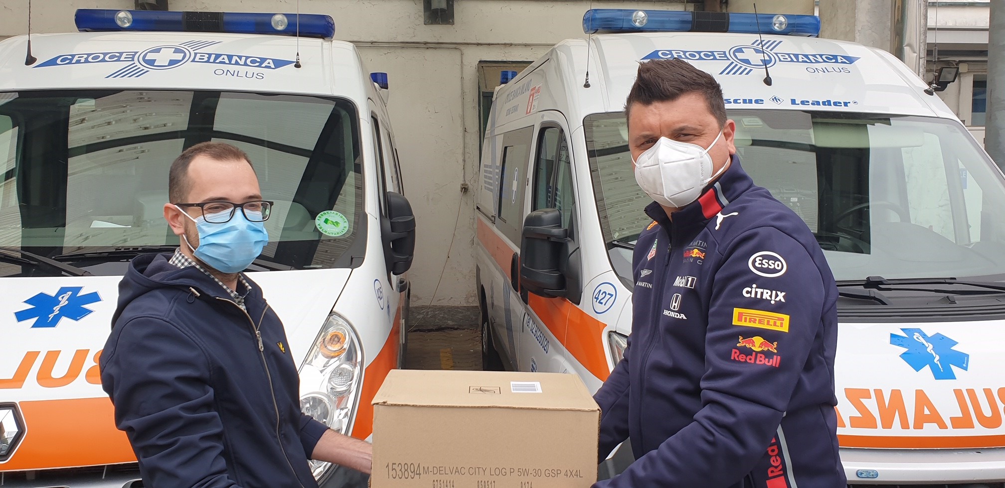 Altra donazione di lubrificanti Mobil DelvacTM che, stavolta, arrivano alla Croce Bianca Milano – Sezione di Sedriano